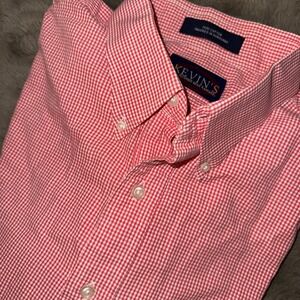 Kevin's Fine Outdoor Apparel Red White Check LS Button Down Men's L Shirt